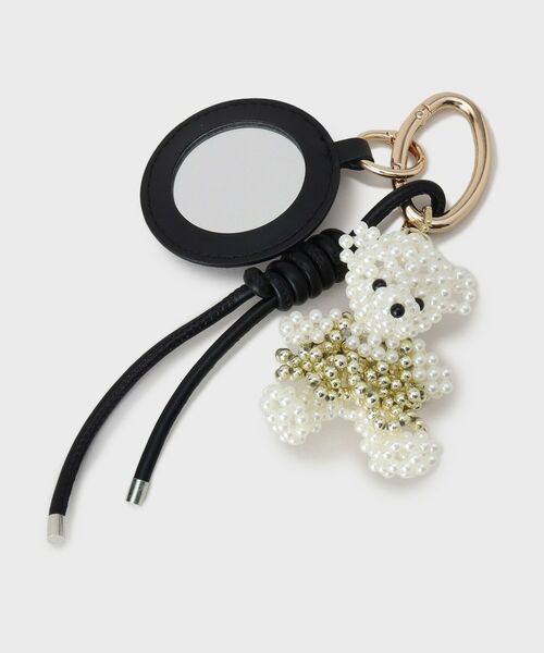 OPAQUE.CLIP / オペーク ドット クリップ キーホルダー・ストラップ | ミラー付きミニベアチャーム（ブラック(019)）