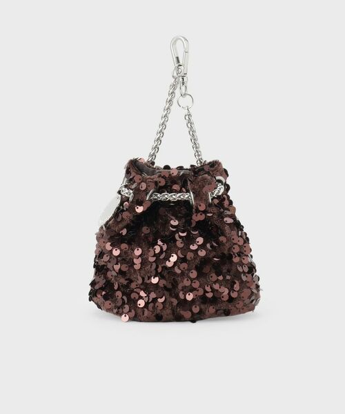 OPAQUE.CLIP / オペーク ドット クリップ キーホルダー・ストラップ | キラキラアソート巾着ミニショルダー（ブラウン(044)）