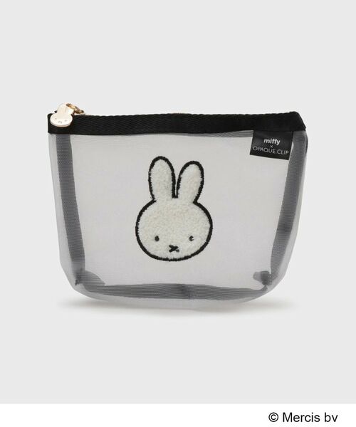 OPAQUE.CLIP / オペーク ドット クリップ ポーチ | ◆【miffy】さがら刺繍チュールメッシュポーチ（オフホワイト(003)）