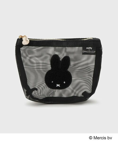 OPAQUE.CLIP / オペーク ドット クリップ ポーチ | ◆【miffy】さがら刺繍チュールメッシュポーチ（ブラック(019)）