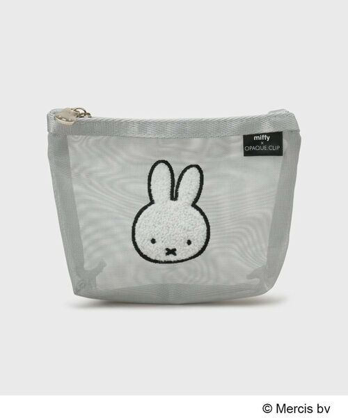 OPAQUE.CLIP / オペーク ドット クリップ ポーチ | ◆【miffy】さがら刺繍チュールメッシュポーチ（シルバー(806)）