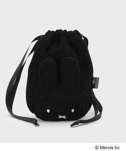 OPAQUE.CLIP / オペーク ドット クリップ ポーチ | ◆【miffy】パイル巾着ポーチ（ブラック(019)）