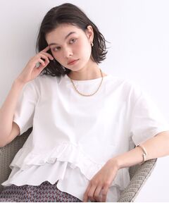OPAQUE.CLIP / オペーク ドット クリップ Tシャツ | 裾フリルドッキングTシャツ【洗濯機OK】