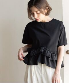 OPAQUE.CLIP / オペーク ドット クリップ Tシャツ | 裾フリルドッキングTシャツ【洗濯機OK】