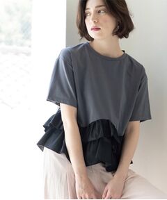 OPAQUE.CLIP / オペーク ドット クリップ Tシャツ | 裾フリルドッキングTシャツ【洗濯機OK】