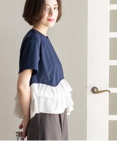 OPAQUE.CLIP / オペーク ドット クリップ Tシャツ | 裾フリルドッキングTシャツ【洗濯機OK】