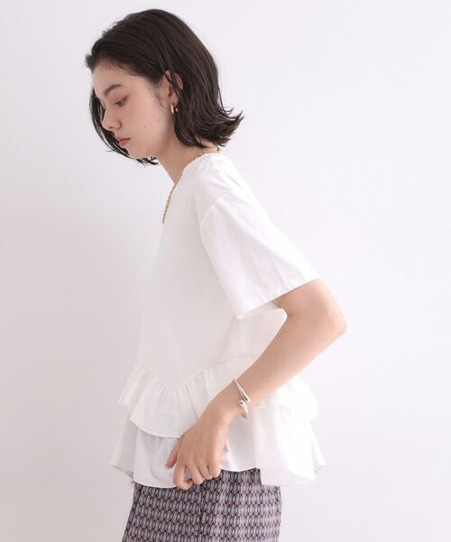 OPAQUE.CLIP / オペーク ドット クリップ Tシャツ | 裾フリルドッキングTシャツ【洗濯機OK】 | 詳細1