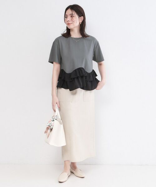 OPAQUE.CLIP / オペーク ドット クリップ Tシャツ | 裾フリルドッキングTシャツ【洗濯機OK】 | 詳細10