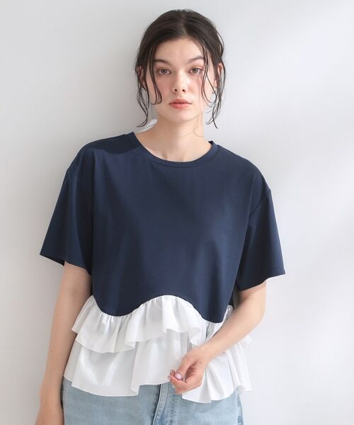 OPAQUE.CLIP / オペーク ドット クリップ Tシャツ | 裾フリルドッキングTシャツ【洗濯機OK】 | 詳細17