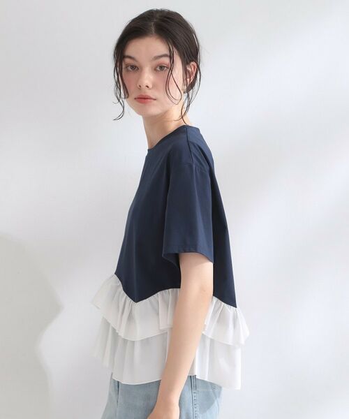 OPAQUE.CLIP / オペーク ドット クリップ Tシャツ | 裾フリルドッキングTシャツ【洗濯機OK】 | 詳細18