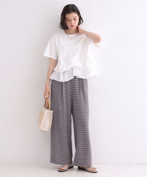 OPAQUE.CLIP / オペーク ドット クリップ Tシャツ | 裾フリルドッキングTシャツ【洗濯機OK】 | 詳細2