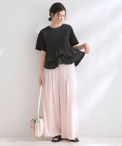 OPAQUE.CLIP / オペーク ドット クリップ Tシャツ | 裾フリルドッキングTシャツ【洗濯機OK】 | 詳細6