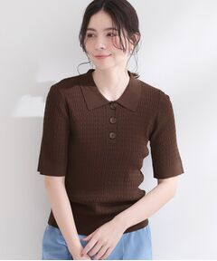 OPAQUE.CLIP / オペーク ドット クリップ ニット・セーター | 【UVケア／接触冷感】ケーブルポロニット《洗濯機OK／抗ピル》