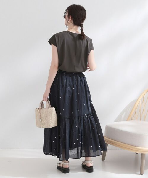 OPAQUE.CLIP / オペーク ドット クリップ ロング・マキシ丈スカート | ラメドット刺繍ティアードスカート【洗える】 | 詳細7