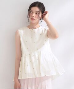 OPAQUE.CLIP / オペーク ドット クリップ シャツ・ブラウス | 《made in INDIA》ラメドット刺繍ペプラムブラウス【洗える】