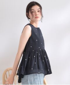 OPAQUE.CLIP / オペーク ドット クリップ シャツ・ブラウス | 《made in INDIA》ラメドット刺繍ペプラムブラウス【洗える】