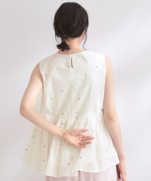 OPAQUE.CLIP / オペーク ドット クリップ シャツ・ブラウス | 《made in INDIA》ラメドット刺繍ペプラムブラウス【洗える】 | 詳細1