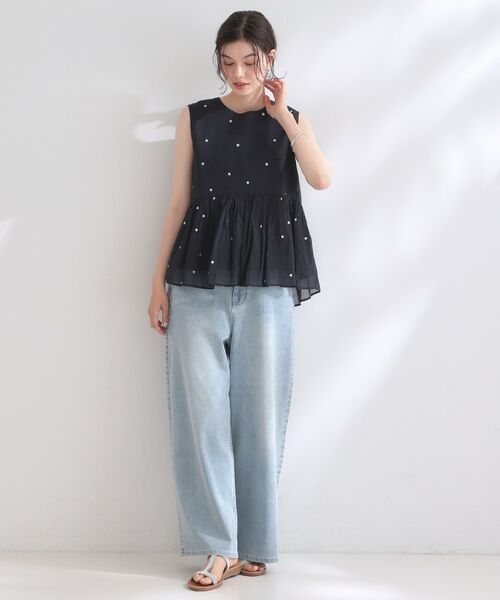 OPAQUE.CLIP / オペーク ドット クリップ シャツ・ブラウス | 《made in INDIA》ラメドット刺繍ペプラムブラウス【洗える】 | 詳細6