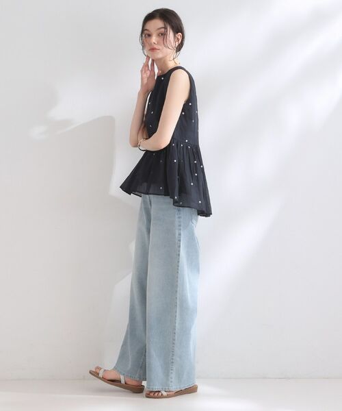 OPAQUE.CLIP / オペーク ドット クリップ シャツ・ブラウス | 《made in INDIA》ラメドット刺繍ペプラムブラウス【洗える】 | 詳細7