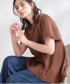 OPAQUE.CLIP / オペーク ドット クリップ カットソー | 【UVケア／接触冷感】スーパーアイス 袖チュールドッキングペプラムカットソー【洗濯機OK】