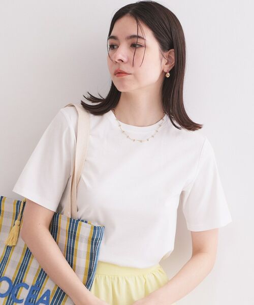 OPAQUE.CLIP / オペーク ドット クリップ Tシャツ | ベーシックTシャツ／オーガニックコットン混【洗濯機OK】（ホワイト(001)）
