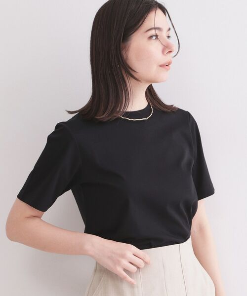 OPAQUE.CLIP / オペーク ドット クリップ Tシャツ | ベーシックTシャツ／オーガニックコットン混【洗濯機OK】（ブラック(019)）