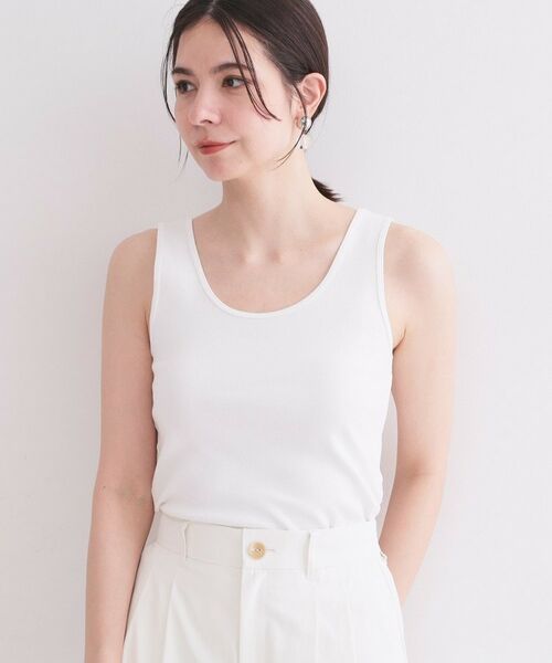 OPAQUE.CLIP / オペーク ドット クリップ キャミソール・チューブトップ | オーガニックコットン混 ベーシックリブタンクトップ【洗濯機OK】 | 詳細1