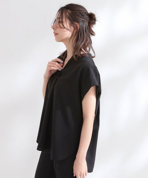 OPAQUE.CLIP / オペーク ドット クリップ シャツ・ブラウス | 【ストレッチ/防シワ/洗濯機OK】スキッパーブラウス《SS~LL/5col/セットアップ可》 | 詳細1