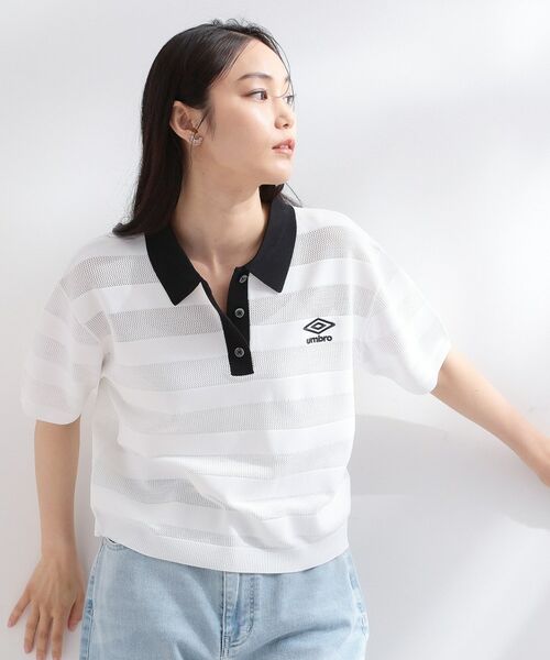 OPAQUE.CLIP / オペーク ドット クリップ ニット・セーター | ◆【umbro／アンブロ】メッシュボーダー配色ポロニット | 詳細5