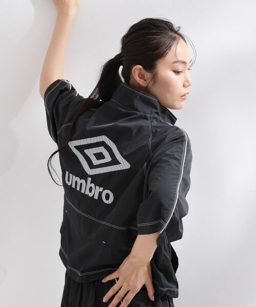 OPAQUE.CLIP / オペーク ドット クリップ レザーブルゾン・ジャケット | ◆【umbro／アンブロ】シアーナイロン5分袖ZIPアップブルゾン（ブラック(019)）