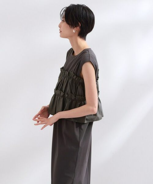 OPAQUE.CLIP / オペーク ドット クリップ ロング・マキシ丈ワンピース | 《ツインセット》カットソーワンピース×シャーリングビスチェ【洗濯機OK】 | 詳細16
