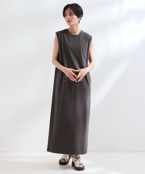 OPAQUE.CLIP / オペーク ドット クリップ ロング・マキシ丈ワンピース | 《ツインセット》カットソーワンピース×シャーリングビスチェ【洗濯機OK】 | 詳細20
