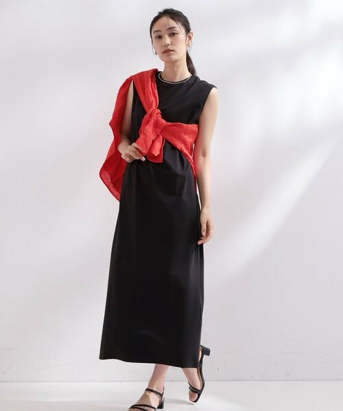OPAQUE.CLIP / オペーク ドット クリップ ロング・マキシ丈ワンピース | 《ツインセット》カットソーワンピース×シャーリングビスチェ【洗濯機OK】 | 詳細8