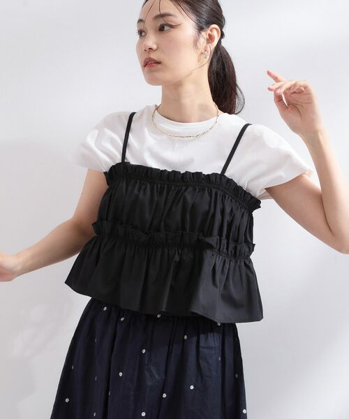 OPAQUE.CLIP / オペーク ドット クリップ ロング・マキシ丈ワンピース | 《ツインセット》カットソーワンピース×シャーリングビスチェ【洗濯機OK】 | 詳細9