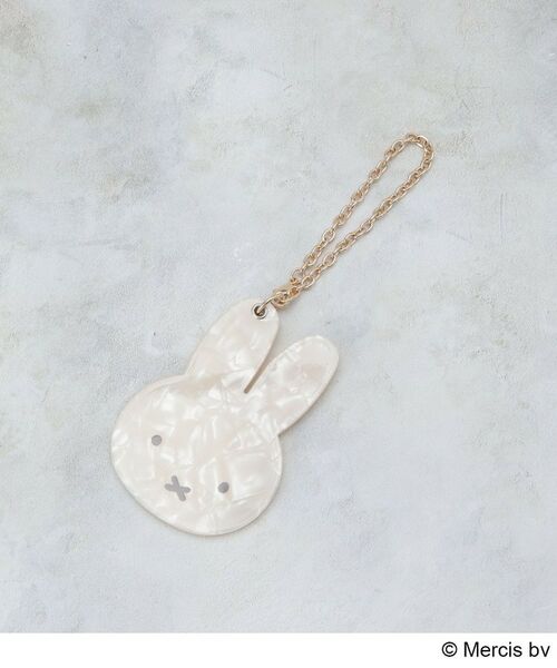 OPAQUE.CLIP / オペーク ドット クリップ キーホルダー・ストラップ | ◆【miffy】フェイス型シェル調スライドミラーチャーム（アイボリー(004)）