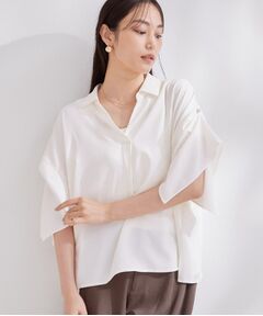 OPAQUE.CLIP / オペーク ドット クリップ シャツ・ブラウス | 【UVケア／接触冷感】タックスリーブスキッパーブラウス《吸水速乾／洗濯機OK》