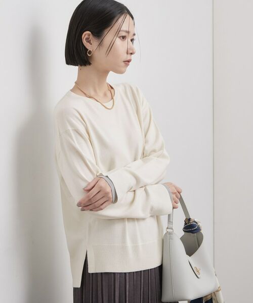 OPAQUE.CLIP / オペーク ドット クリップ ニット・セーター | 《8色展開／S－LLサイズ》ボートネックニット／FILIVIVI／フィルビビ【洗濯機洗い可】 | 詳細1