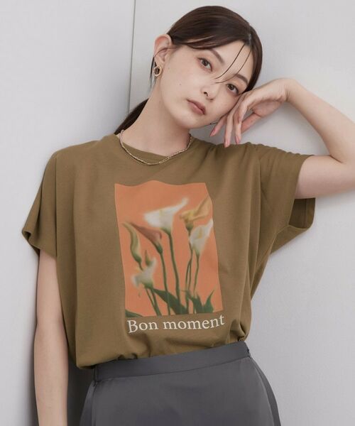 OPAQUE.CLIP / オペーク ドット クリップ カットソー | フォトプリントTシャツ【洗濯機OK】（モカブラウン(042)）