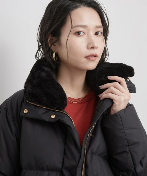 OPAQUE.CLIP / オペーク ドット クリップ ダウンジャケット・ベスト | 撥水2WAY襟ショートダウン【防風／抗菌防臭／洗濯機OK】《5col／SS～LL》 | 詳細9