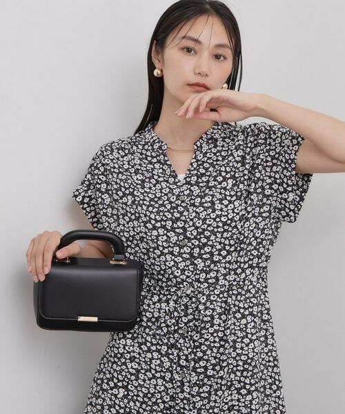 OPAQUE.CLIP / オペーク ドット クリップ ロング・マキシ丈ワンピース | 小花柄スキッパーワンピース【洗濯機OK】（ブラック(119)）
