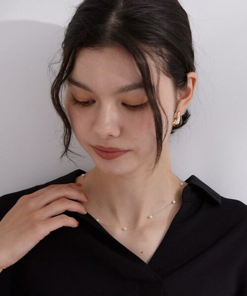 OPAQUE.CLIP / オペーク ドット クリップ ネックレス・ペンダント・チョーカー | 細チェーンフェイクパールショートネックレス | 詳細5