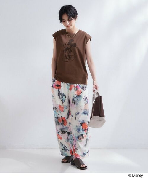 OPAQUE.CLIP / オペーク ドット クリップ カットソー | 「Mickey Mouse」フロッキープリント フレンチスリーブTシャツ《洗濯機OK》 | 詳細10