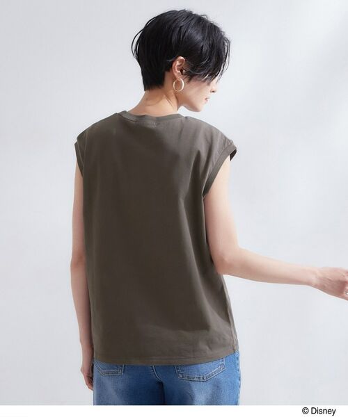 OPAQUE.CLIP / オペーク ドット クリップ カットソー | 「Mickey Mouse」フロッキープリント フレンチスリーブTシャツ《洗濯機OK》 | 詳細15
