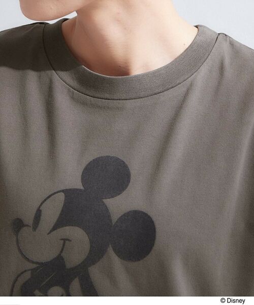 OPAQUE.CLIP / オペーク ドット クリップ カットソー | 「Mickey Mouse」フロッキープリント フレンチスリーブTシャツ《洗濯機OK》 | 詳細16