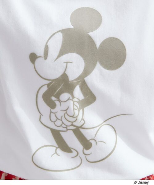 OPAQUE.CLIP / オペーク ドット クリップ カットソー | 「Mickey Mouse」フロッキープリント フレンチスリーブTシャツ《洗濯機OK》 | 詳細4