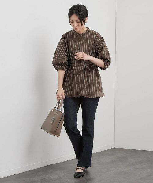 OPAQUE.CLIP / オペーク ドット クリップ シャツ・ブラウス | ストライプ ペプラムブラウス【洗濯機OK】 | 詳細27