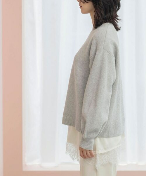 OPAQUE.CLIP / オペーク ドット クリップ ニット・セーター | レースペチコート付き3WAYニットトップス【ツインセット/洗える】 | 詳細30
