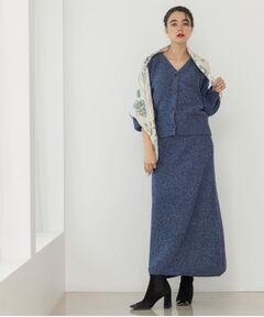OPAQUE.CLIP / オペーク ドット クリップ ロング・マキシ丈スカート | メランジニットフレアスカート／セットアップ対応【洗える】