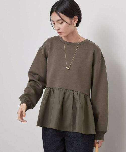 OPAQUE.CLIP / オペーク ドット クリップ カットソー | ダンボールペプラムドッキングトップス【洗濯機OK】(トープ(054))