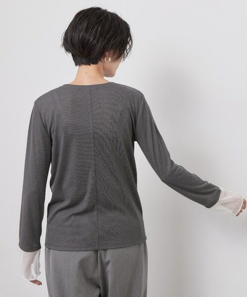 OPAQUE.CLIP / オペーク ドット クリップ カットソー | 袖口レース&ドットチュールドッキングトップス【洗濯機OK】 | 詳細19